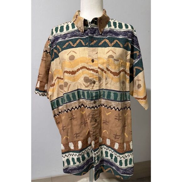 Chaps Ralph Lauren Aztec print button front shirt XL - Picture 8 of 8